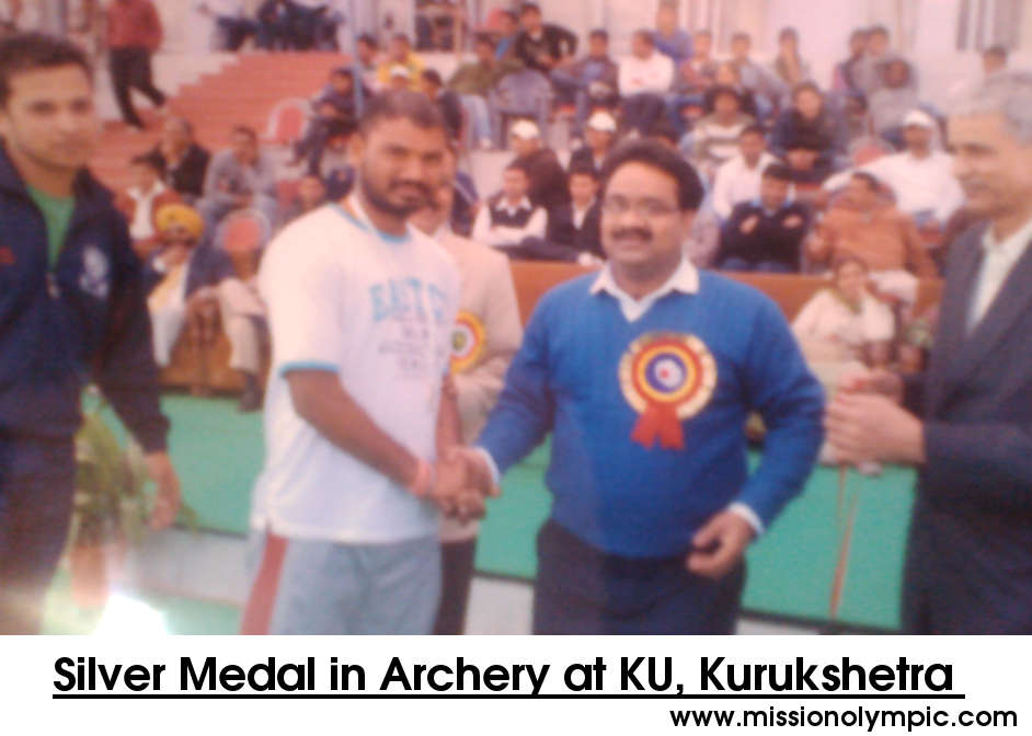 Silver medal in Archery at kurukshetra university